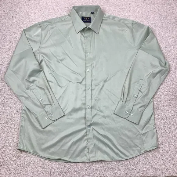 Flex | Shirts | Flex Luxury Collection Buttonup Shirt Mens Size 2xl Green  Long Sleeve Collared | Poshmark